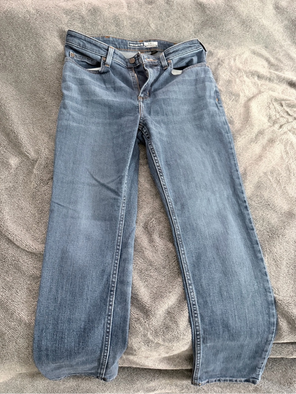 Carhartt Women's Light Blue Wide-Leg Jeans